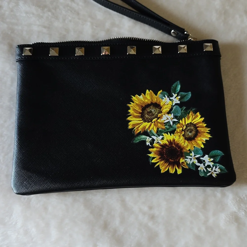 White‎ House Black Market Sunflower Pouch Wristlet - Picture 2 of 11